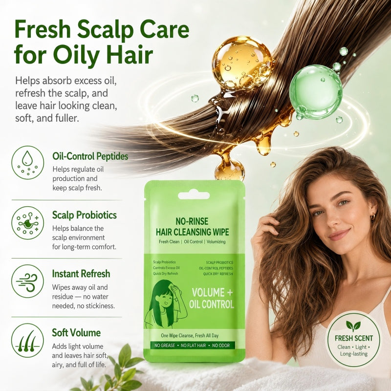 🥳2026 TOP PICK🥥 Waterless Hair Wipes – Oil-Control Peptides, Volumizes, No Rinse Needed – Compact & Lightweight – Perfect for On-the-Go! 🌸💨