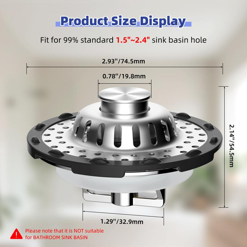 ⏳Limited-time 50% off⏰Stainless Steel Kitchen Sink Strainer🛁🌊
