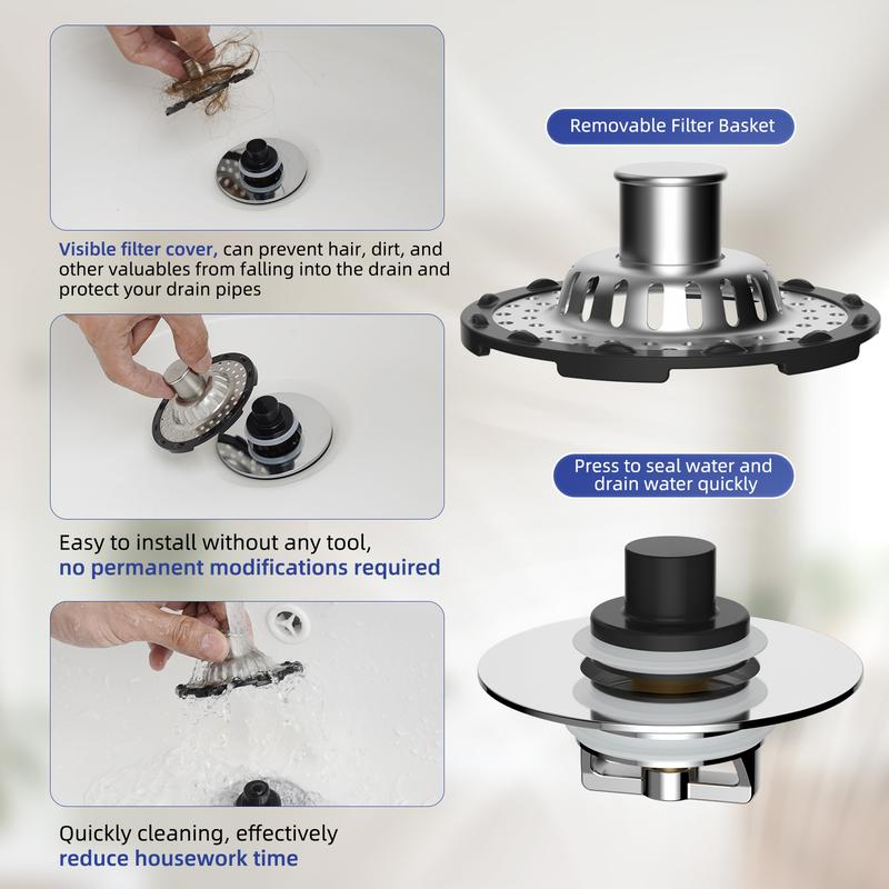 ⏳Limited-time 50% off⏰Stainless Steel Kitchen Sink Strainer🛁🌊