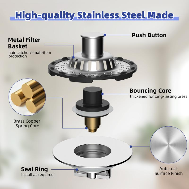 ⏳Limited-time 50% off⏰Stainless Steel Kitchen Sink Strainer🛁🌊
