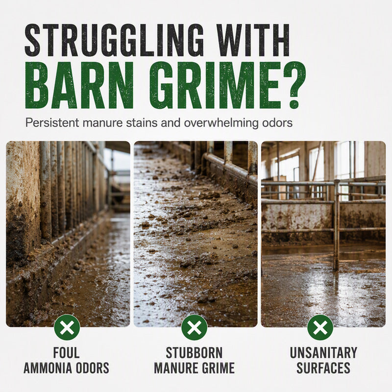 🧹STOP STUBBORN BARN STAINS!🧹 Remover Spray – Cleans Dirt & Residue, Reduces Odours, Spray & Wipe – Simple & Effective! 🌾