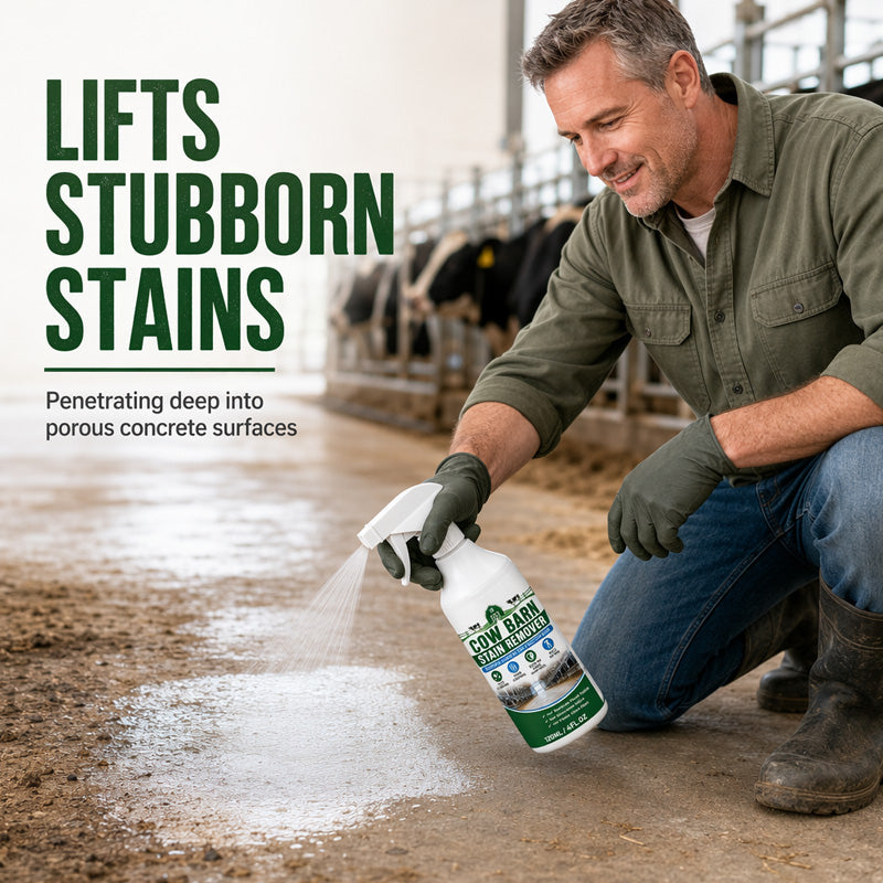 🧹STOP STUBBORN BARN STAINS!🧹 Remover Spray – Cleans Dirt & Residue, Reduces Odours, Spray & Wipe – Simple & Effective! 🌾