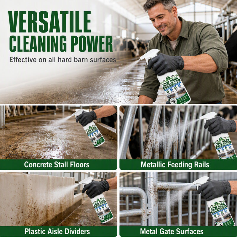 🧹STOP STUBBORN BARN STAINS!🧹 Remover Spray – Cleans Dirt & Residue, Reduces Odours, Spray & Wipe – Simple & Effective! 🌾