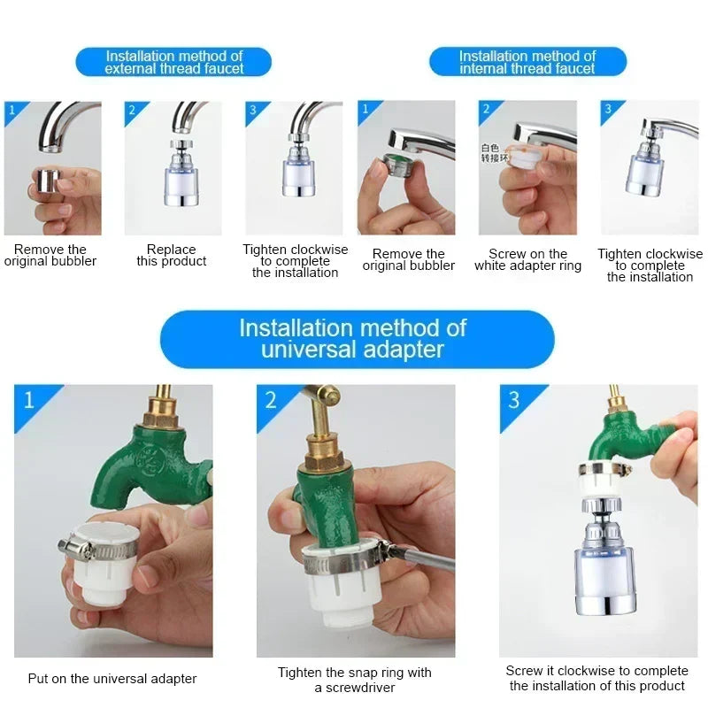 🚰50% OFF NOW! Pressurized Splash‑proof Filter Faucet Nozzle‑Multi‑Layer Filtration Tap Aerator, High‑Pressure Anti‑Splash Water Saving Sink Faucet Attachment