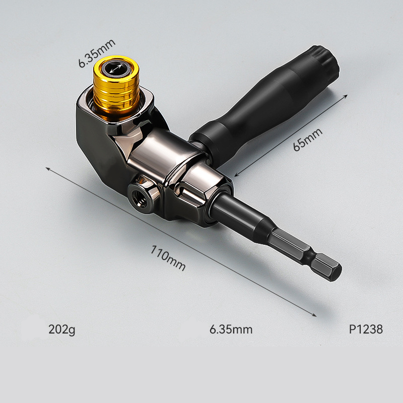 🥳2026 BESTSELLER🥾 Right Angle Driver – 105° Flexible Reach, Universal Hex Shank – Industrial Alloy Steel – High Torque – Fits Most Drills & Bits! 🛡️💨