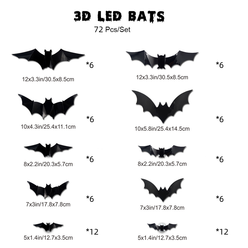 🎃Halloween ✨️Surprise 50% Off！🦇Best Atmosphere‑Boosting Decor！🎃Bats Descend On Your Home！🦇✨3D Bat LED Wall Light Decor