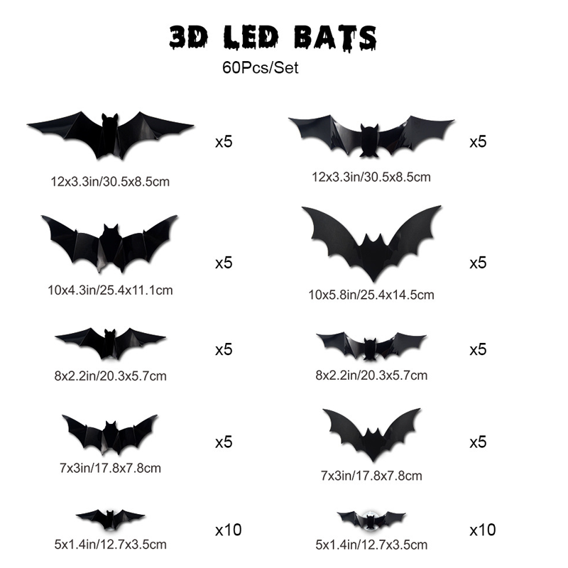 🎃Halloween ✨️Surprise 50% Off！🦇Best Atmosphere‑Boosting Decor！🎃Bats Descend On Your Home！🦇✨3D Bat LED Wall Light Decor