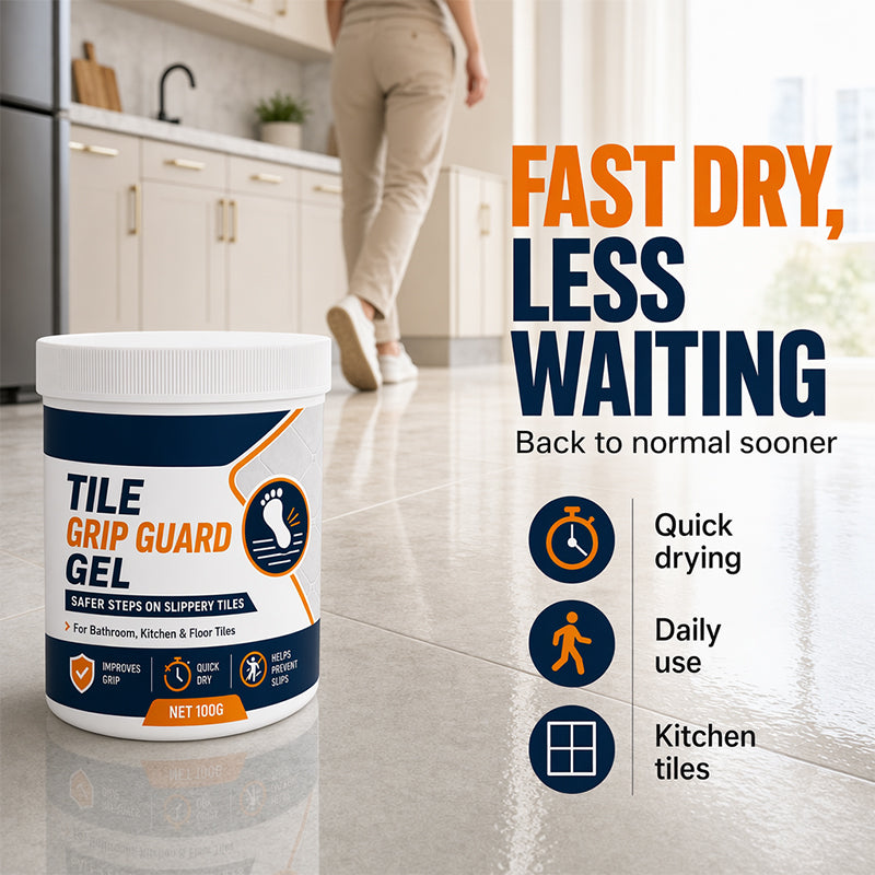 🥳2026 TOP PICK🥳 Anti-Slip Tile Grip Gel – Reduces Slipperiness on Smooth Tiles, Quick-Dry Formula – Safe for Indoor Floors! 🏠💧