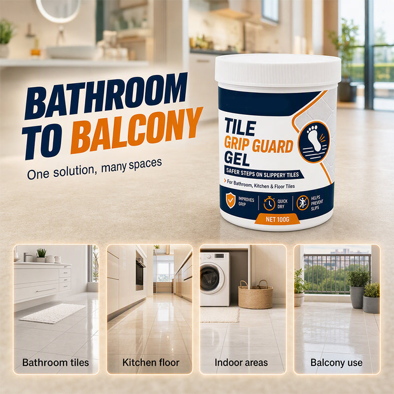 🥳2026 TOP PICK🥳 Anti-Slip Tile Grip Gel – Reduces Slipperiness on Smooth Tiles, Quick-Dry Formula – Safe for Indoor Floors! 🏠💧