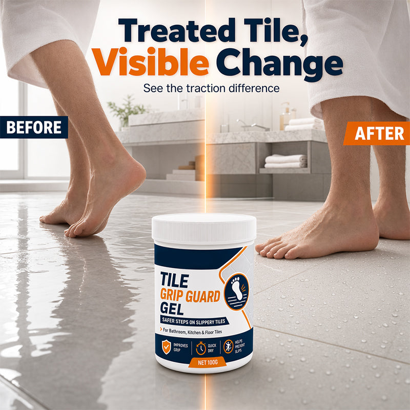 🥳2026 TOP PICK🥳 Anti-Slip Tile Grip Gel – Reduces Slipperiness on Smooth Tiles, Quick-Dry Formula – Safe for Indoor Floors! 🏠💧