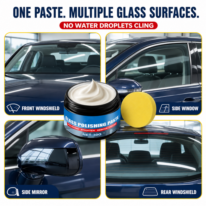 🔥50% OFF🔥 Car Glass Oil Film Remover – Eliminates Glare & Wiper Smears, Repels Rain, Works on All Glass – Sponge Included! 🚗