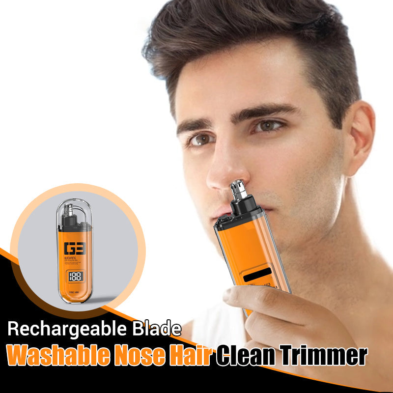 🔥FLASH SALE🔥 Rechargeable Nose Hair Trimmer – 360° Rounded Blade, Washable Head, 90-Day Battery – Safe & Hygienic! ✂️🧔
