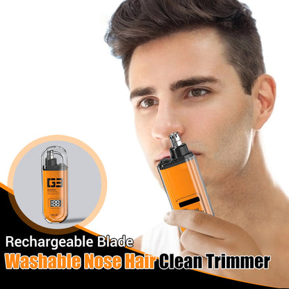 🔥FLASH SALE🔥 Rechargeable Nose Hair Trimmer – 360° Rounded Blade, Washable Head, 90-Day Battery – Safe & Hygienic! ✂️🧔