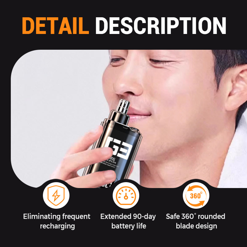 🔥FLASH SALE🔥 Rechargeable Nose Hair Trimmer – 360° Rounded Blade, Washable Head, 90-Day Battery – Safe & Hygienic! ✂️🧔