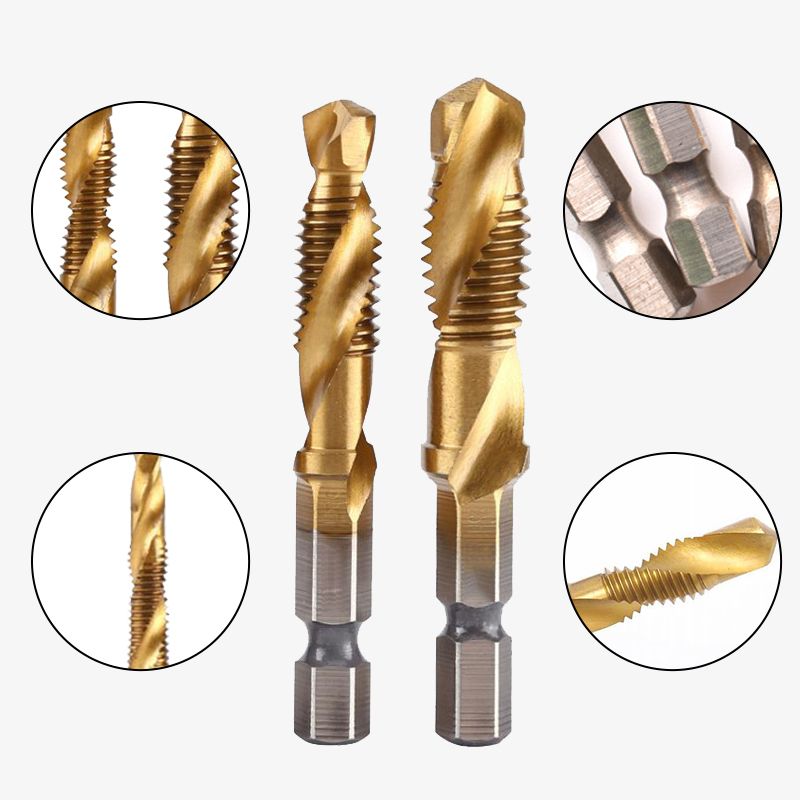 ⏰50% OFF⏰ 6PCS Multipurpose Spiral Tap Set – HSS Wear-Resistant, Precision Threading, 6 Common Sizes – Comes with Storage Box! 📦