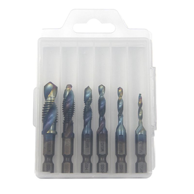 ⏰50% OFF⏰ 6PCS Multipurpose Spiral Tap Set – HSS Wear-Resistant, Precision Threading, 6 Common Sizes – Comes with Storage Box! 📦