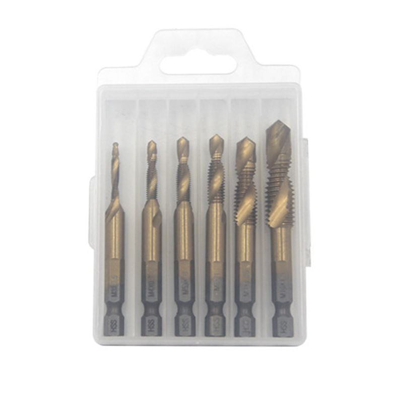 ⏰50% OFF⏰ 6PCS Multipurpose Spiral Tap Set – HSS Wear-Resistant, Precision Threading, 6 Common Sizes – Comes with Storage Box! 📦