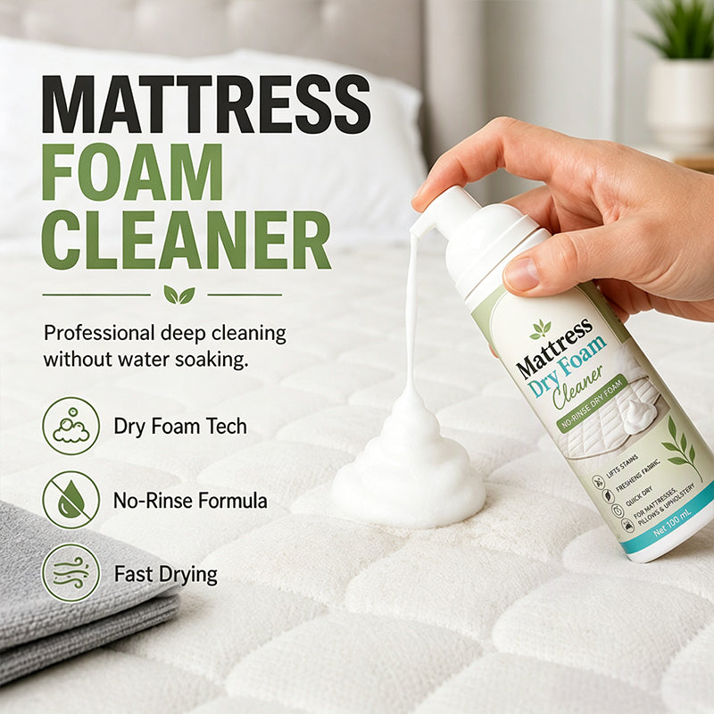 🔥 No-Rinse Mattress Dry Foam Cleaner – Enzyme-Powered Formula with Quick-Dry Technology – Ideal for Mattresses, Sofas, Car Seats & Pillows 🛏️🧽