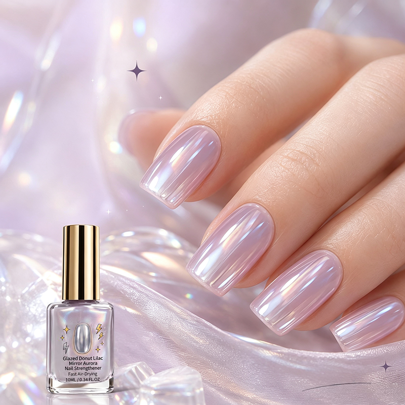📢📢50% OFF !! ⏰Lilac Glossy Mirror Nail Strengthener