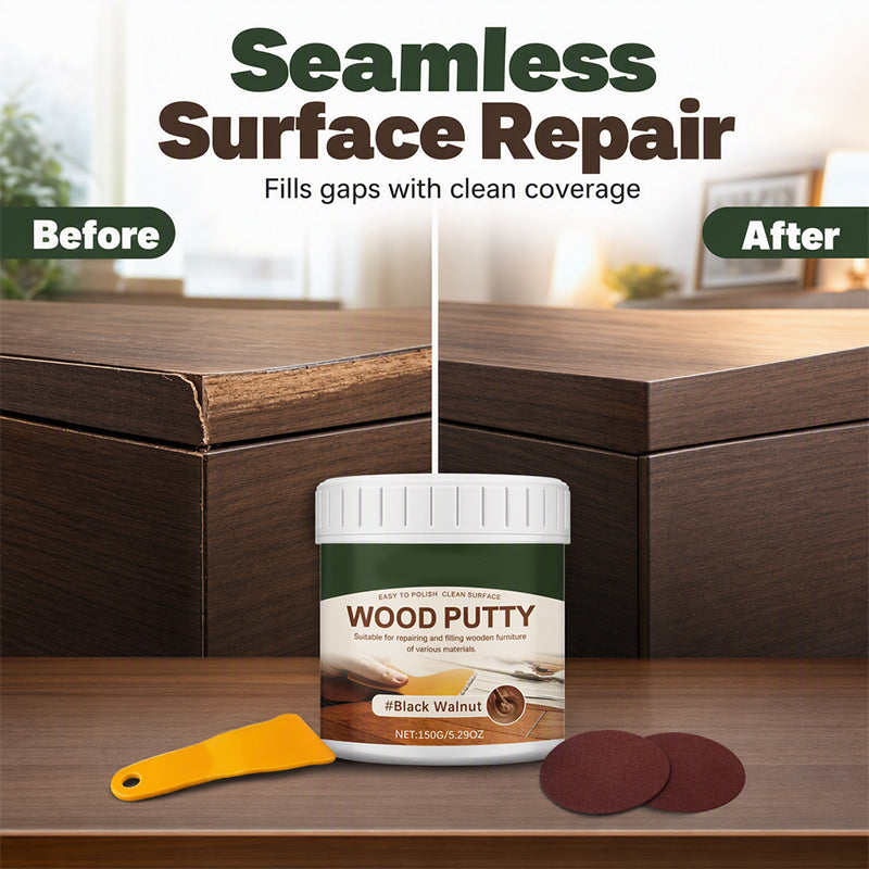 🔥FLASH SALE🔥 Wood Repair Filler Putty – Fills Cracks & Chips, Smooths Surfaces, Blends with Dark Wood – Easy Application!