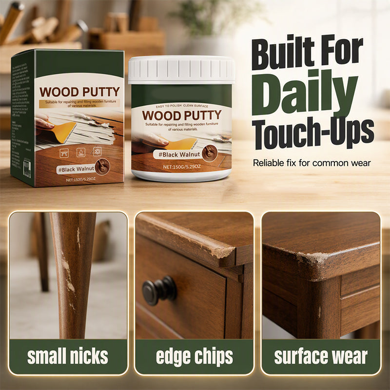 🔥FLASH SALE🔥 Wood Repair Filler Putty – Fills Cracks & Chips, Smooths Surfaces, Blends with Dark Wood – Easy Application!