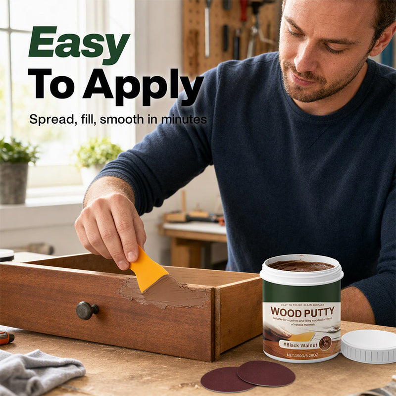 🔥FLASH SALE🔥 Wood Repair Filler Putty – Fills Cracks & Chips, Smooths Surfaces, Blends with Dark Wood – Easy Application!