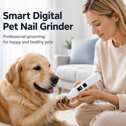 Electric Pet Nail Grinder with LED Power Display🐶NERVOUS ABOUT NAIL TRIMMING?🐶 Electric Grinder – LED Power Display, Whisper-Quiet, 3 Easy Steps – Stress-Free Grooming! 🛡️