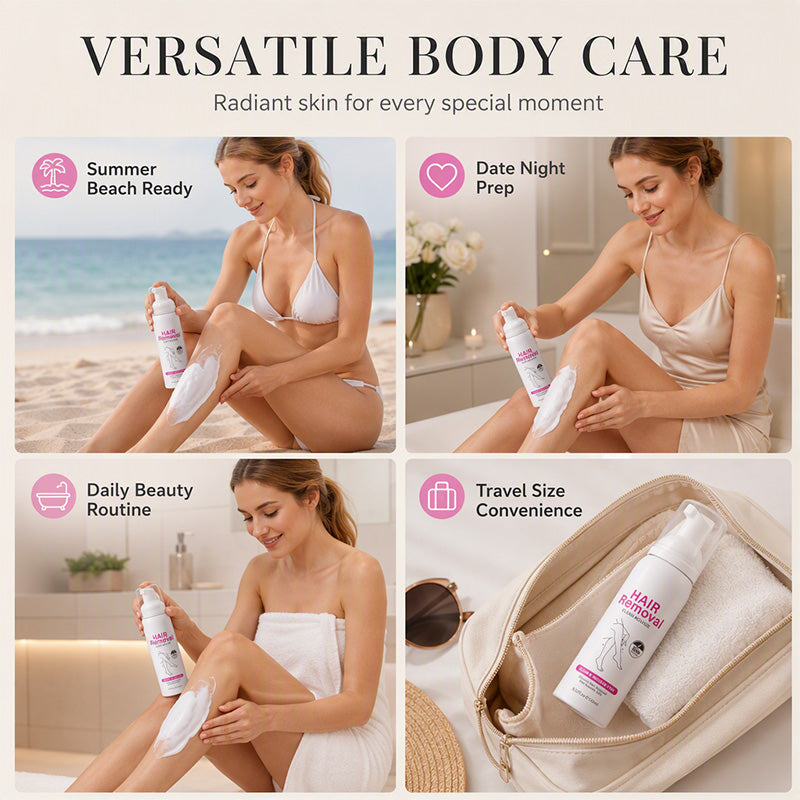 Gentle Hair Removal Mousse⏰50% OFF⏰ Gentle Hair Removal Mousse – Quick Results, Hydrating Formula, Fine Mousse Texture – Perfect for Body Care! 🛁