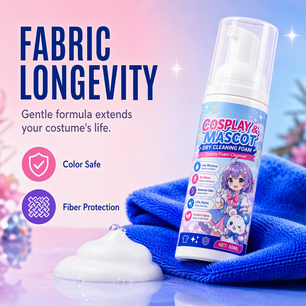 👗COSTUME STAIN? FIX IT FAST!👗 Portable Foam Cleaner – Waterless Formula, Removes Dirt & Residue – Complete Kit with Towel! 🎭