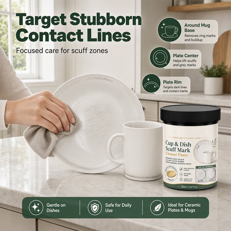 🔥 Ceramic Tableware Metal Mark Remover Paste – Gentle Formula Erases Scuff Marks – Ideal for Plates, Mugs, Bowls & Saucers 🍽️🧽
