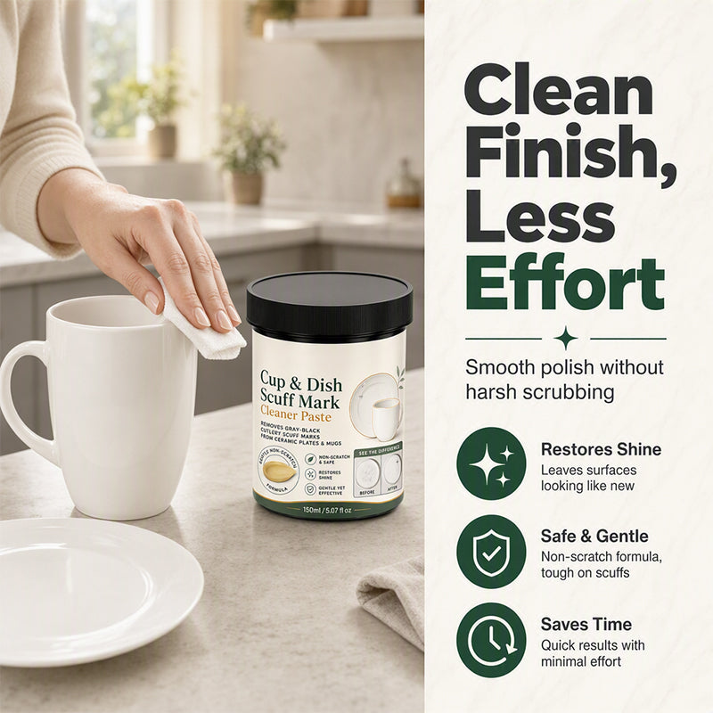 🔥 Ceramic Tableware Metal Mark Remover Paste – Gentle Formula Erases Scuff Marks – Ideal for Plates, Mugs, Bowls & Saucers 🍽️🧽
