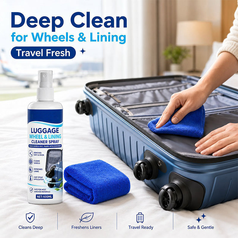 🔥 Multi-Surface Luggage Cleaning Spray – Gentle Formula for ABS, Polycarbonate, Leather & Canvas – Ideal for Pre-Trip & Post-Travel Care 🧳🧴