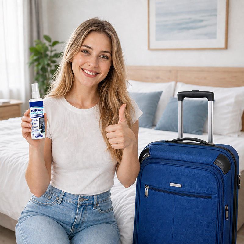 🔥 Multi-Surface Luggage Cleaning Spray – Gentle Formula for ABS, Polycarbonate, Leather & Canvas – Ideal for Pre-Trip & Post-Travel Care 🧳🧴
