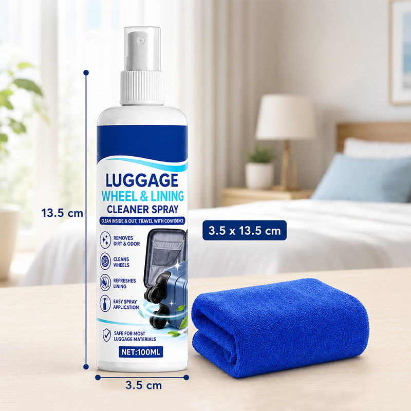 🔥 Multi-Surface Luggage Cleaning Spray – Gentle Formula for ABS, Polycarbonate, Leather & Canvas – Ideal for Pre-Trip & Post-Travel Care 🧳🧴