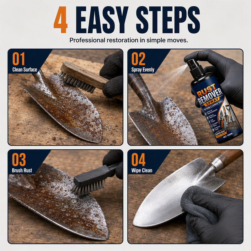 🥳2026 HOT SALE🥳💞50K+ SOLD!🔧💨 50% OFF! Rust Remover Spray – Dissolves rust & oxidation instantly. Works on iron, steel & tools – no more wire brushing! 🛡️✨