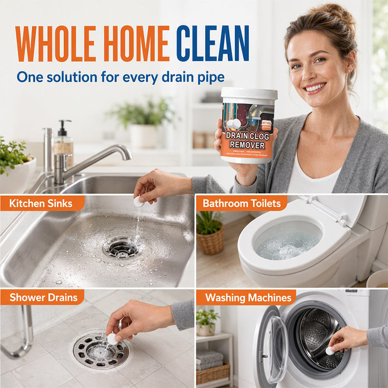 🔥 Active Oxygen Drain Clog Remover – Effervescent Tablets with Powerful Scrubbing Action – Ideal for Kitchen Sinks, Bathtubs & Floor Drains 🚿🧴