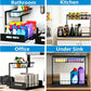 🔥 2-Tier Carbon Steel Organizer – Sliding Drawer & Ventilated Grid, Holds 50 lbs – Ideal for Under-Sink Cabinets, Desks & Bathrooms 🗄️✨
