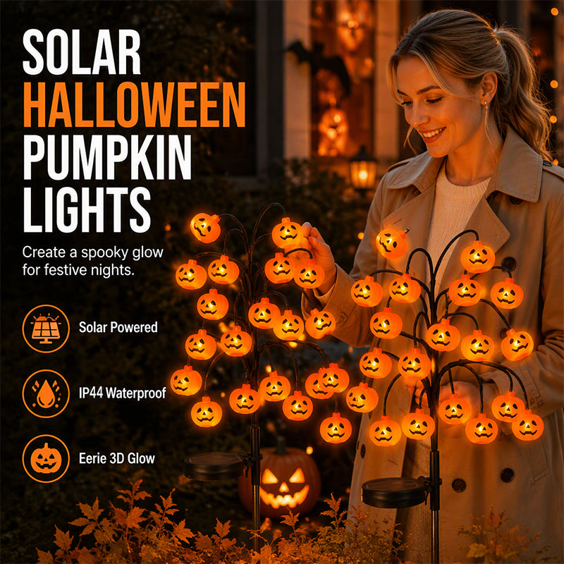 🥳HOT SALE🥳💞10K+ SOLD! Pumpkin Solar Lights – From £11.99! 76cm tall, solar powered & weatherproof. Spooky glow – grab yours! ✅