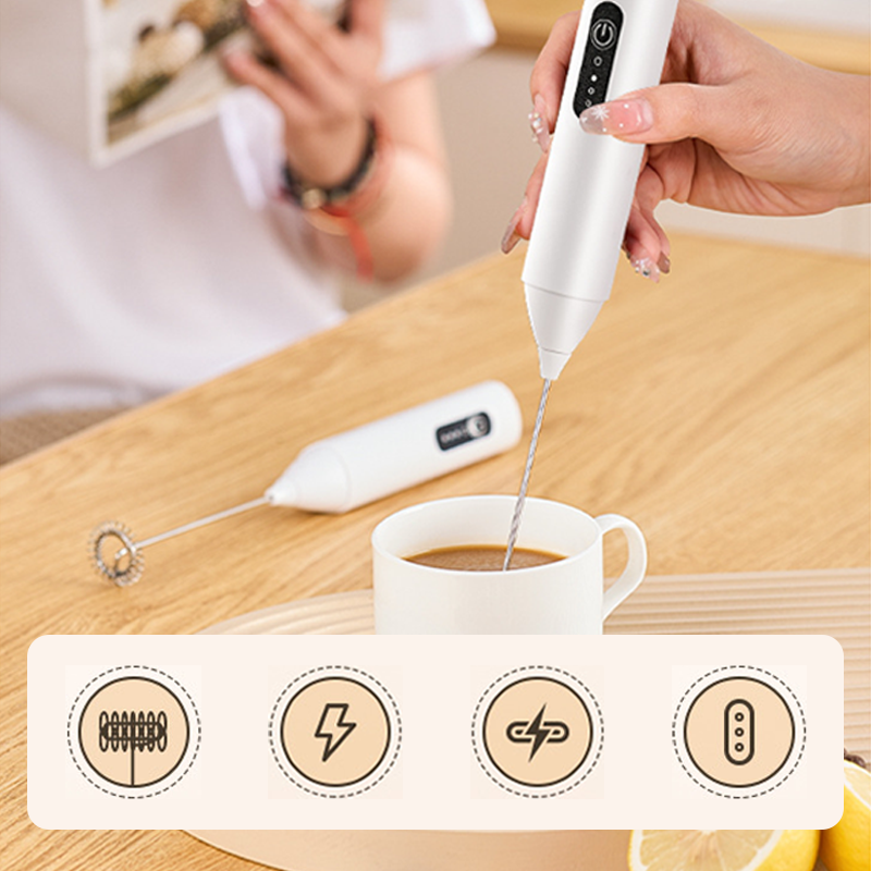 🔥 Electric Drink Foam Mixer – 3 Adjustable Speeds with 400mAh Battery – Ideal for Whipping Cream, Milk Foam, Baby Food & Milkshakes 🥛🌀