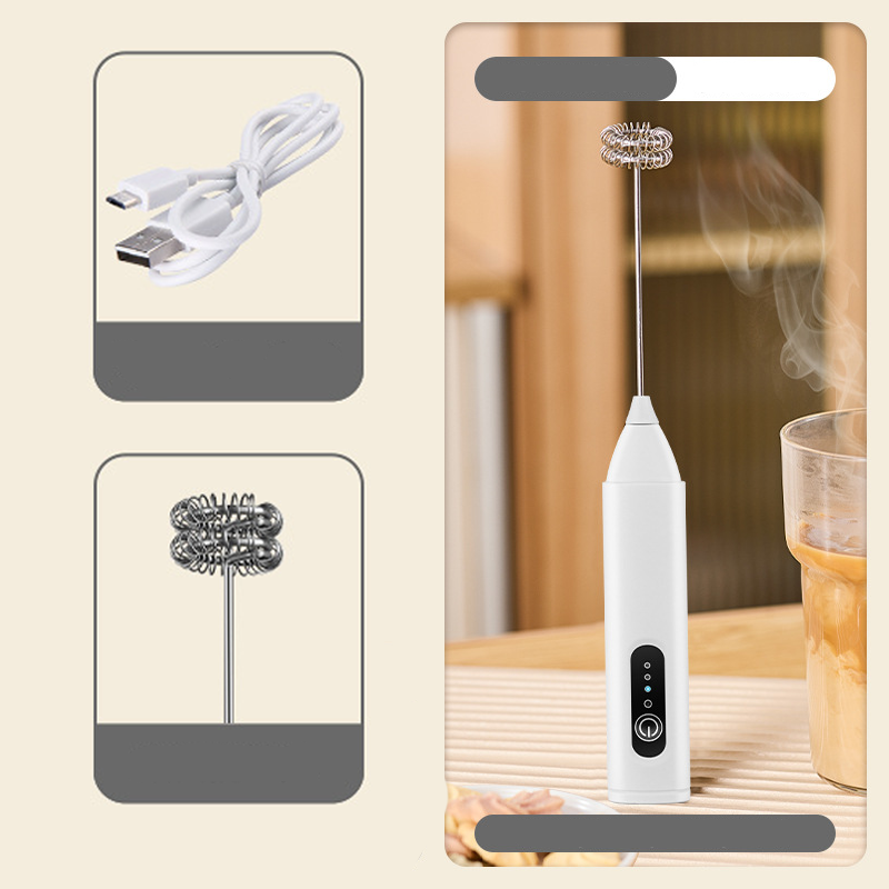 🔥 Electric Drink Foam Mixer – 3 Adjustable Speeds with 400mAh Battery – Ideal for Whipping Cream, Milk Foam, Baby Food & Milkshakes 🥛🌀