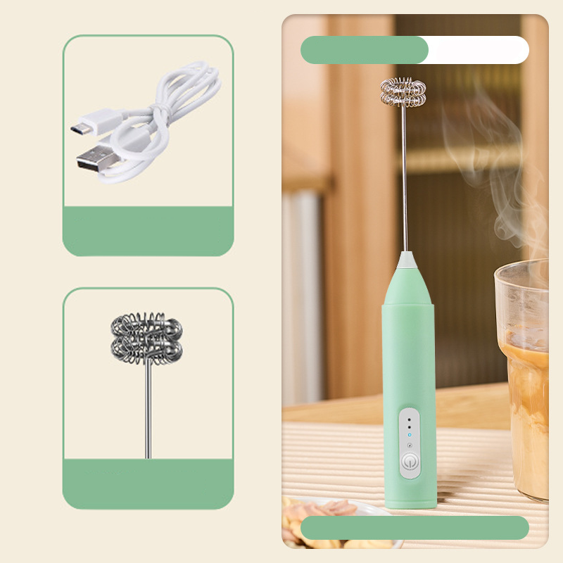 🔥 Electric Drink Foam Mixer – 3 Adjustable Speeds with 400mAh Battery – Ideal for Whipping Cream, Milk Foam, Baby Food & Milkshakes 🥛🌀