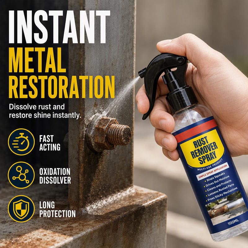 🔥 Multi-Purpose Rust Remover Spray & Lubricant – Professional-Grade Formula with Protective Micro-Film – Ideal for Garage, Kitchen, Garden & Workshop 🔧🛡️