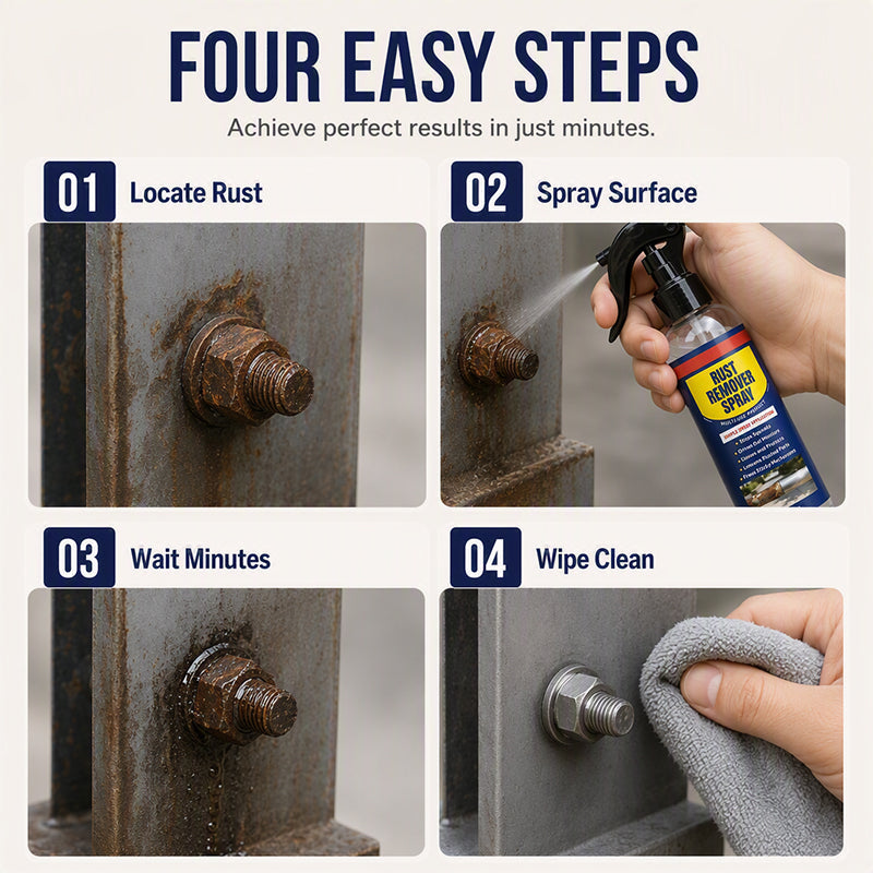🔥 Multi-Purpose Rust Remover Spray & Lubricant – Professional-Grade Formula with Protective Micro-Film – Ideal for Garage, Kitchen, Garden & Workshop 🔧🛡️