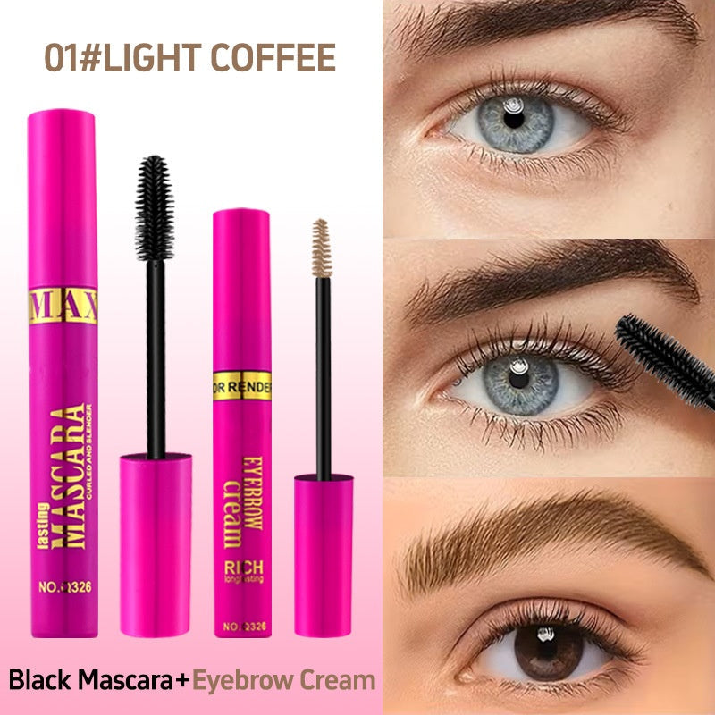 🔥 2-in-1 Mascara & Eyebrow Cream Set – Waterproof & Smudge-Proof, 4 Natural Brow Shades – Ideal for All-Day Wear & Easy Removal 👁️💄