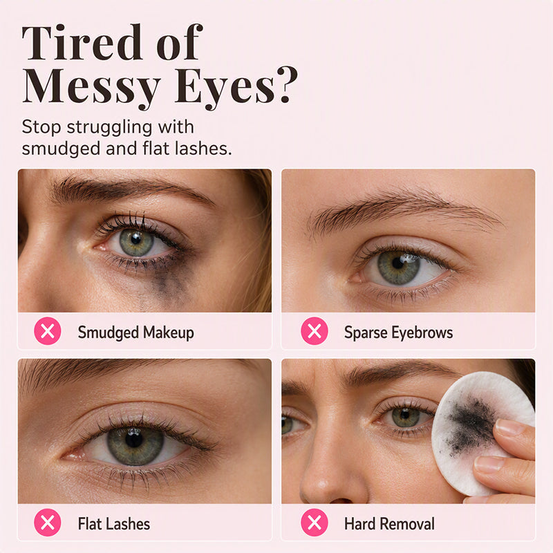 🔥 2-in-1 Mascara & Eyebrow Cream Set – Waterproof & Smudge-Proof, 4 Natural Brow Shades – Ideal for All-Day Wear & Easy Removal 👁️💄