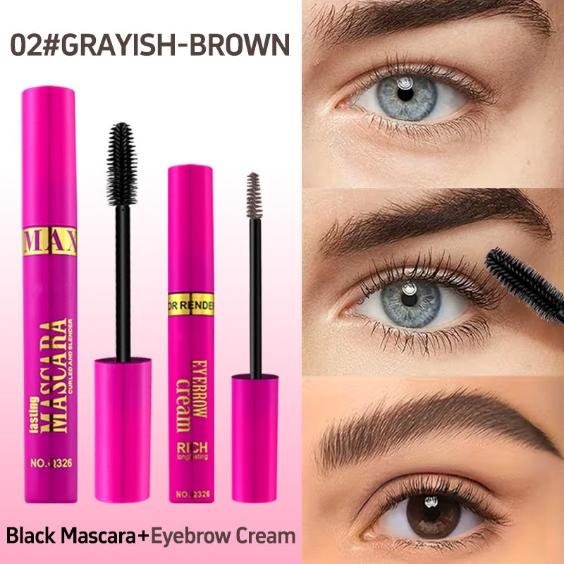🔥 2-in-1 Mascara & Eyebrow Cream Set – Waterproof & Smudge-Proof, 4 Natural Brow Shades – Ideal for All-Day Wear & Easy Removal 👁️💄
