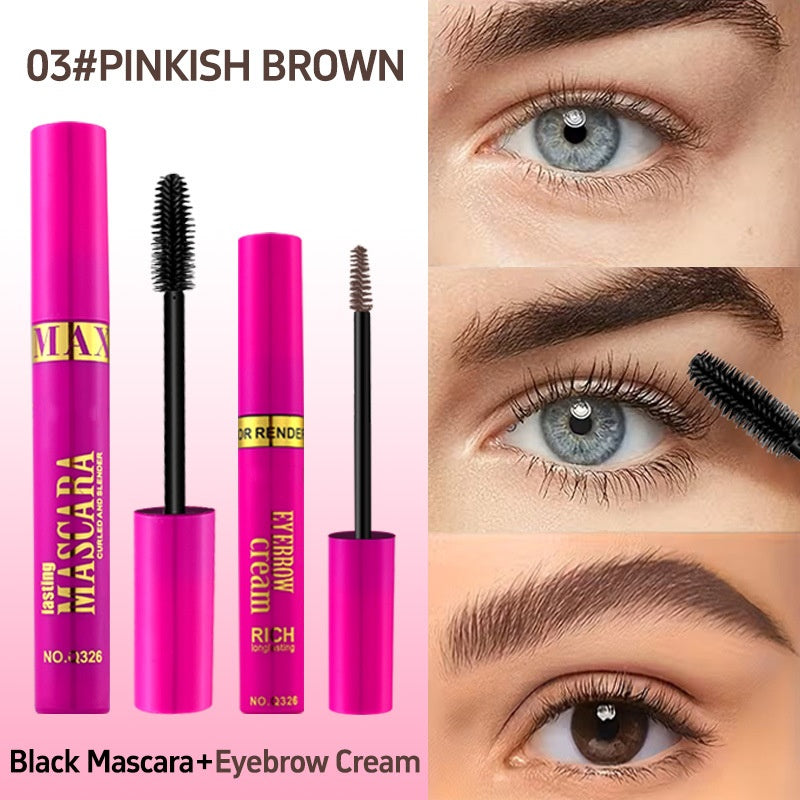 🔥 2-in-1 Mascara & Eyebrow Cream Set – Waterproof & Smudge-Proof, 4 Natural Brow Shades – Ideal for All-Day Wear & Easy Removal 👁️💄