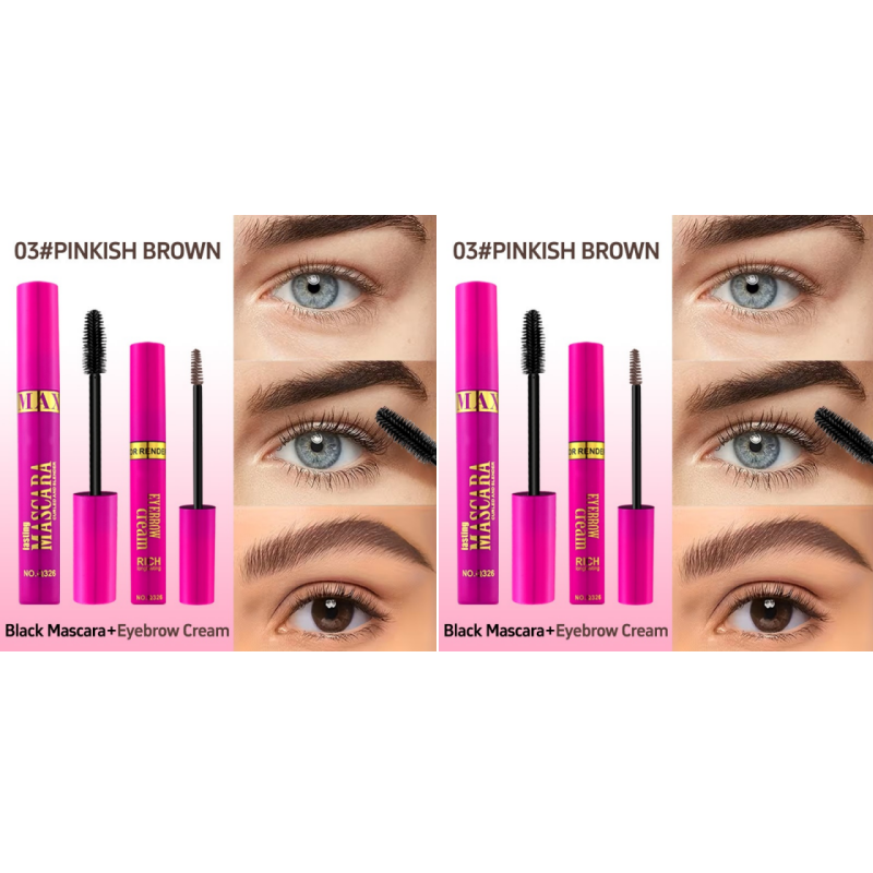 🔥 2-in-1 Mascara & Eyebrow Cream Set – Waterproof & Smudge-Proof, 4 Natural Brow Shades – Ideal for All-Day Wear & Easy Removal 👁️💄
