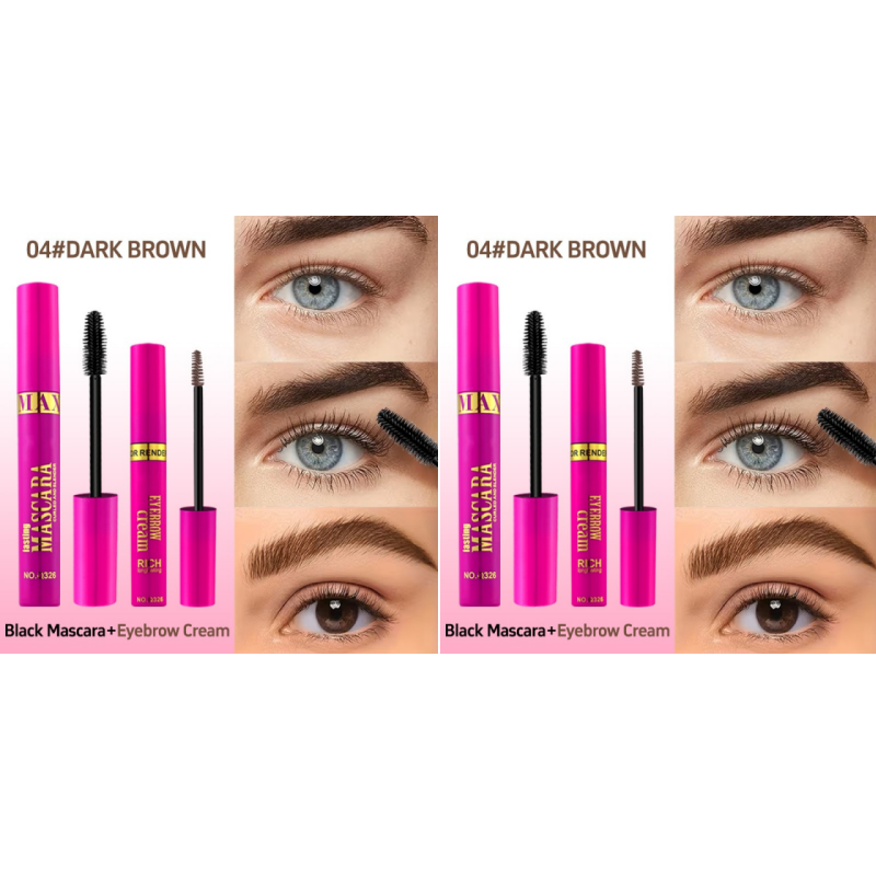 🔥 2-in-1 Mascara & Eyebrow Cream Set – Waterproof & Smudge-Proof, 4 Natural Brow Shades – Ideal for All-Day Wear & Easy Removal 👁️💄