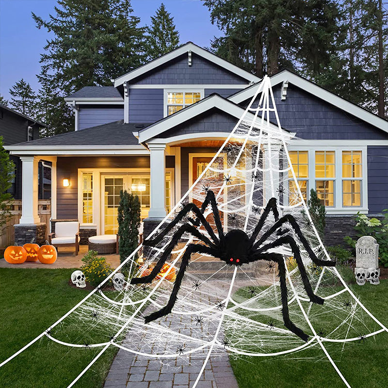 🥳2026 TOP PICK🥳 Spider Web Decor Light – 5M Hanging Design, Battery Operated, Includes Stakes & Hook – Indoor/Outdoor Use! 🎃💀